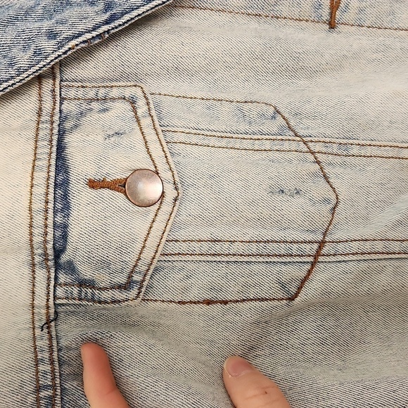 LIT2 Oversized Denim Jacket Sweater Sleeves Size Medium - Picture 5 of 11